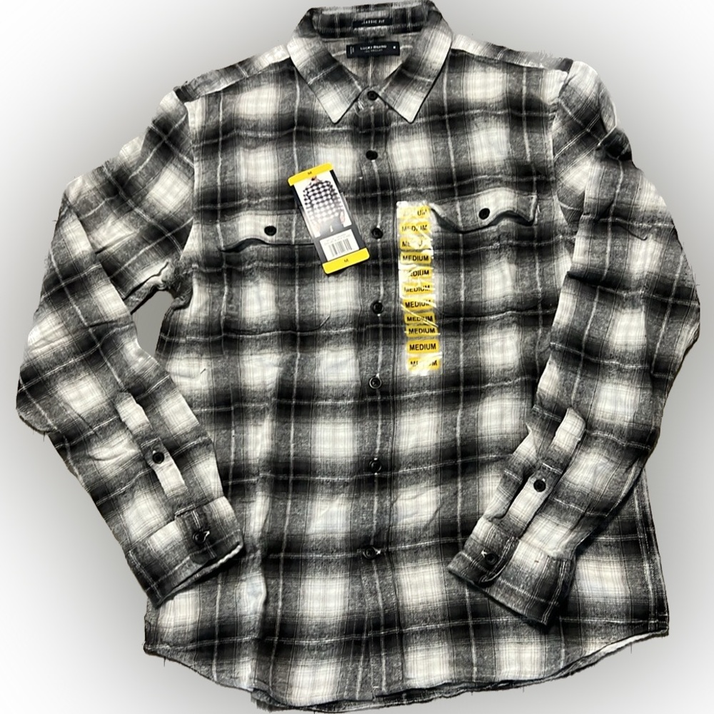 Men’s black plaid Lucky Brand shirt